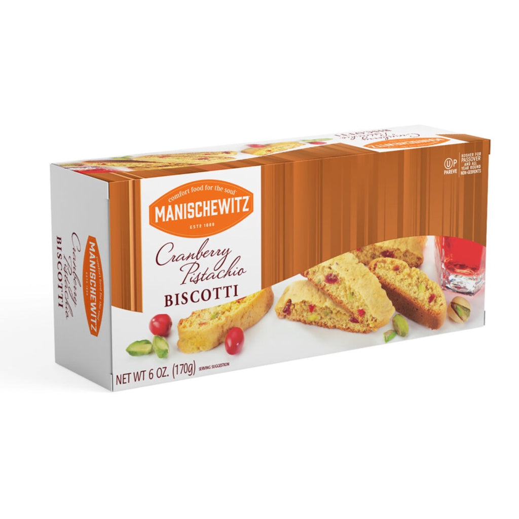 MANISCHEWITZ: Biscotti Crnbrr Pistachio, 6 oz