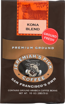 JEREMIAHS PICK COFFEE: Kona Blend Ground Coffee, 10 oz