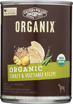 CASTOR & POLLUX: Organix Adult Dog Formula Turkey & Vegetable Formula, 12.7 oz