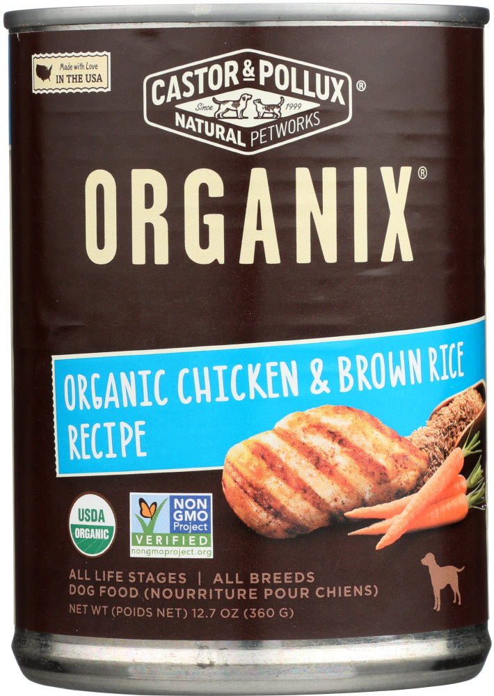 CASTOR & POLLUX: Dog Food Can Organic Chicken Brown Rice, 12.7 oz