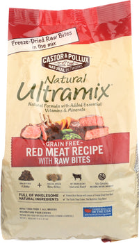 CASTOR & POLLUX: Natural Ultramix Grain Free Adult Dog Food Red Meat Recipe With Raw Bites, 4 lb