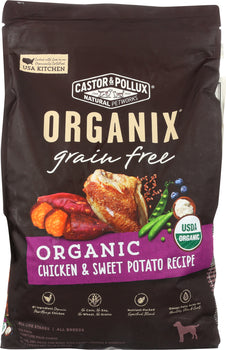 CASTOR & POLLUX: Organix Grain Free Organic Chicken & Sweet Potato Recipe, 10 lb