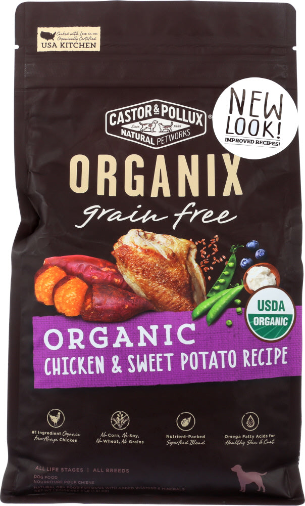 CASTOR & POLLUX: Organix Grain Free Organic Chicken & Sweet Potato Recipe, 4 lb