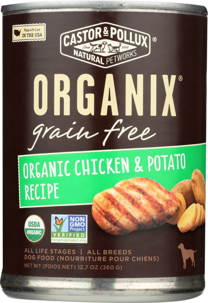 CASTOR & POLLUX: Organix Grain Free Chicken & Potato Canned Dog Food, 12.7 oz