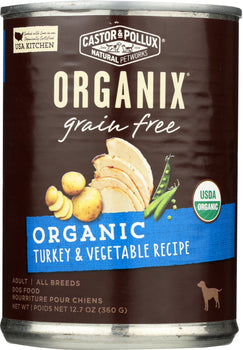 CASTOR & POLLUX: Dog Food Can Organic Grain Free Turkey Vegetable, 12.7 oz