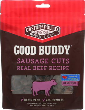 CASTOR & POLLUX: Good Buddy Sausage Cuts Dog Treats Real Beef Recipe, 5 oz