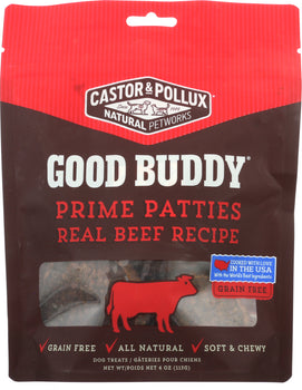 CASTOR & POLLUX: Good Buddy Prime Patties Dog Treats Real Beef Recipe, 4 oz
