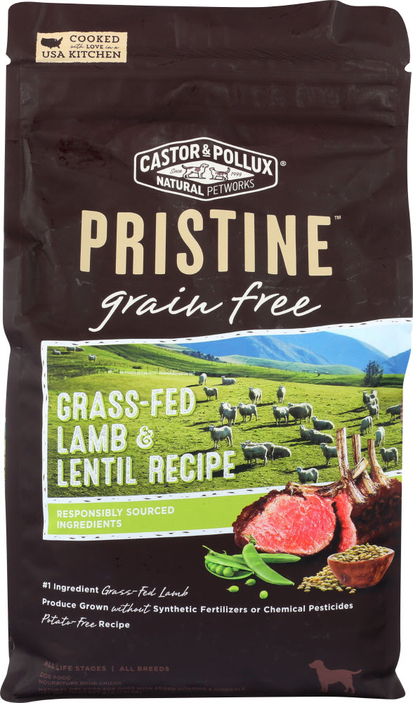 CASTOR & POLLUX: Pristine Grain Free Grass-Fed Lamb & Lentil Recipe, 4 lb