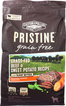 CASTOR & POLLUX: Dog Food Dry Pristine Grain Free Beef Raw, 10 lb