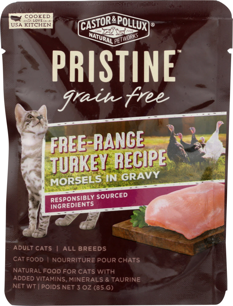 CASTOR & POLLUX: Cat Food Can Pristine Grain Free Turkey Morsel, 3 oz