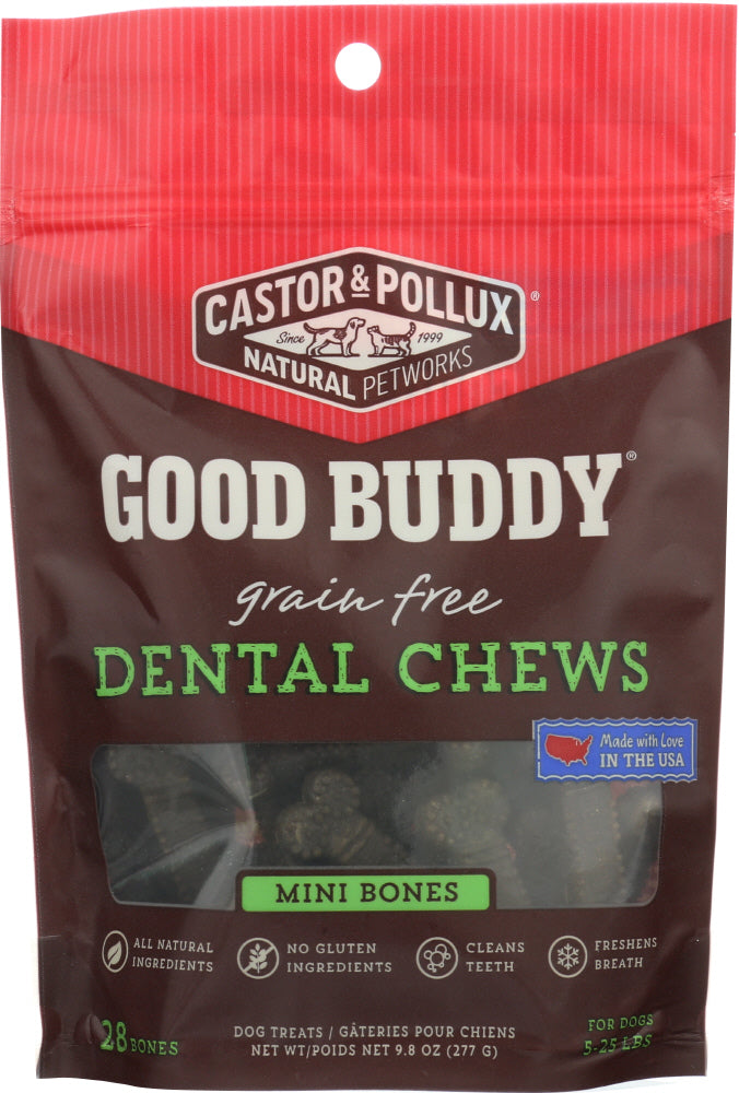 CASTOR & POLLUX: Good Buddy Grain Free Dental Chews Mini Bones, 9.8 oz