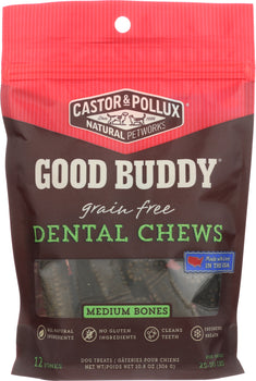 CASTOR & POLLUX: Good Buddy Grain Free Dental Chews Medium Bones, 10.8 oz