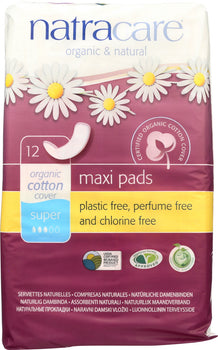 NATRACARE: Super Natural Maxi Pads, 12 pc