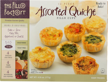 FILLO FACTORY: Assorted Quiche in Fillo Cups, 6.25 oz