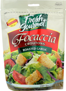 FRESH GOURMET: Focaccia Croutons Roasted Garlic, 4.5 Oz