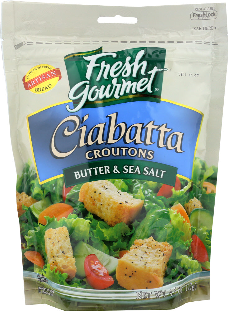 FRESH GOURMET: Ciabatta Croutons Butter And Sea Salt, 4.5 Oz