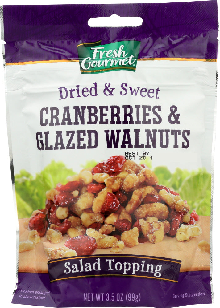 FRESH GOURMET: Cranberries And Glazed Walnuts, 3.5 Oz