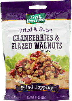 FRESH GOURMET: Cranberries And Glazed Walnuts, 3.5 Oz