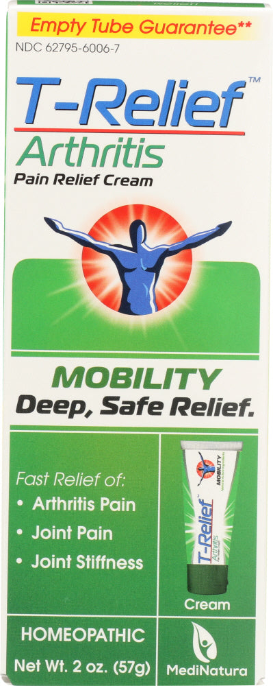 MEDINATURA: T-Relief Arthritis Pain Relief Cream, 57 gm