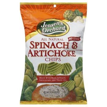 JENSEN ORCHARDS: Spinach & Artichoke Chips, 6 oz