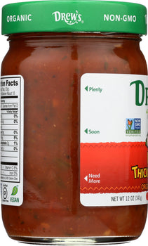 DREWS: Hot Thick & Chunky Medium Salsa Organic, 12 oz