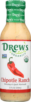 DREWS: Dressing Chipotle Ranch Organic, 12 oz