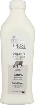 DAHLICIOUS: Lassi Organic Pure and Plain Yogurt Smoothie, 32 oz