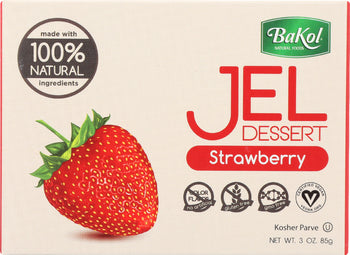 BAKOL: 100% Natural Jel Dessert Strawberry, 3 oz