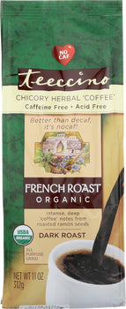 TEECCINO: Organic Herbal Coffee Alternative French Roast Caffeine Free, 11 oz