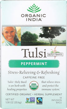 ORGANIC INDIA: Tea Tulsi Peppermint, 18 bg