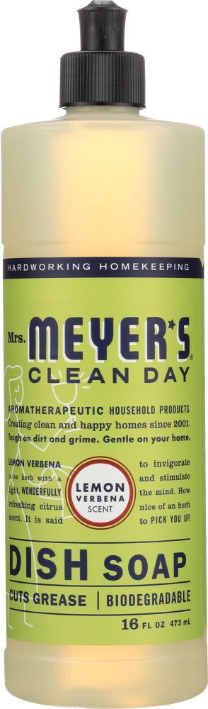 MRS MEYERS CLEAN DAY: Liquid Dish Soap Lemon Verbena Scent, 16 oz