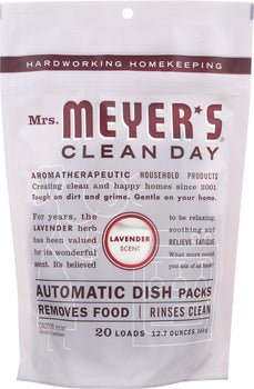 MRS MEYERS CLEAN DAY: Automatic Dish Packs Lavender Scent, 12.7 oz