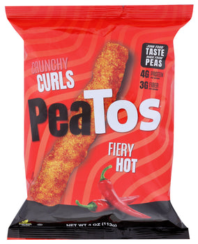 PEATOS: Fiery Hot Crunchy Curls, 4 oz