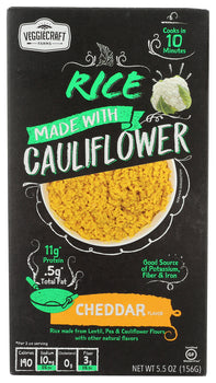 VEGGIECRAFT FARMS: Cheddar Flavor Rice Made with Cauliflower, 5.50 oz