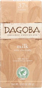 DAGOBA: Organic Chocolate Milk Chocolate Bar, 2.83 oz