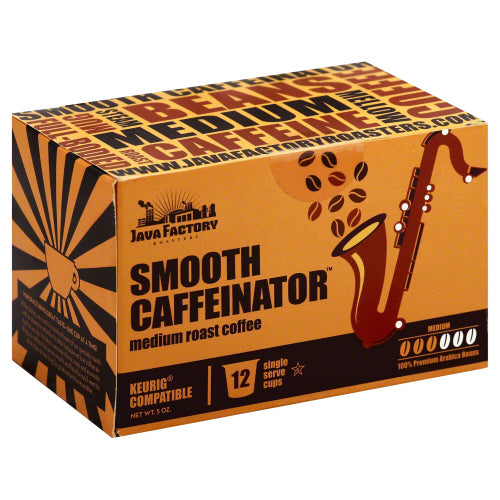 JAVA FACTORY: Coffee Medium Roast Smooth Caffeinator, 12 pc