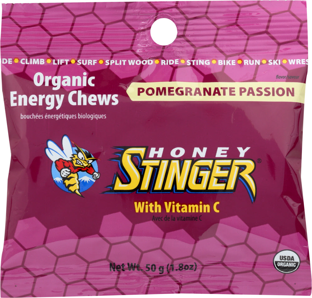 HONEY STINGER: Organic Energy Chews Pomegranate Passion, 1.8 Oz