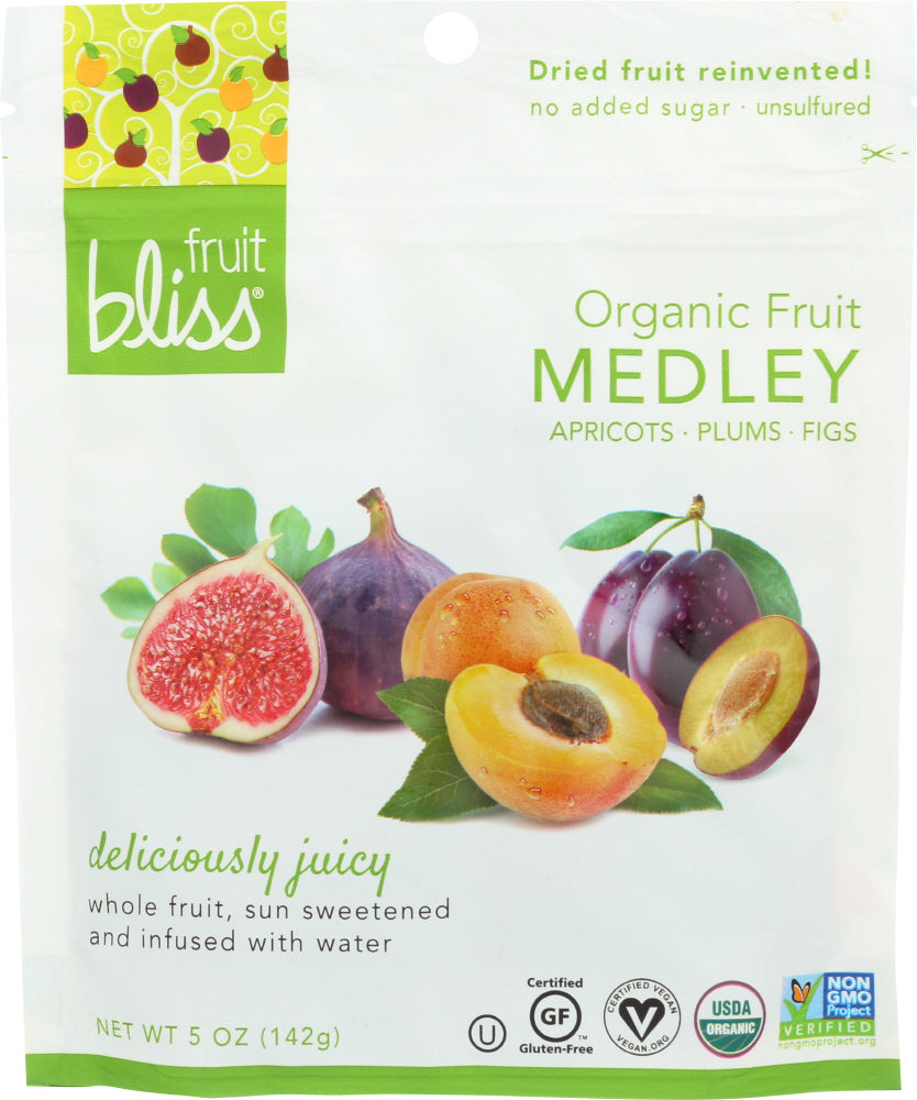 FRUIT BLISS: Organic Fruit Medley Apricot, Fig and Plum, 5 oz