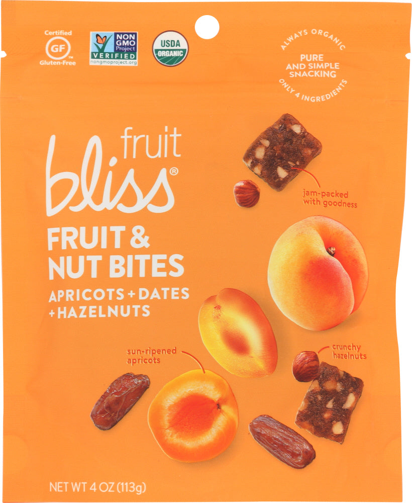 FRUIT BLISS: Bite Apricot Date Hazelnut, 4 oz