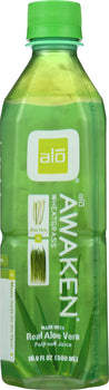 ALO: Awaken Wheatgrass Real Aloe Vera Drink, 16.9 oz