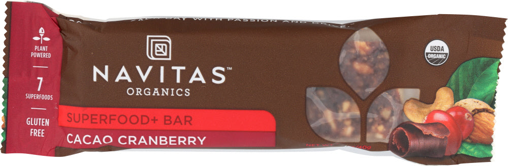 NAVITAS: Bar Superfood Cacao Cranberry Organic, 1.4 oz