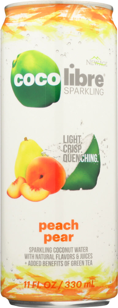 COCO LIBRE: Sparkling Coconut Water Peach Pear, 11 fl oz