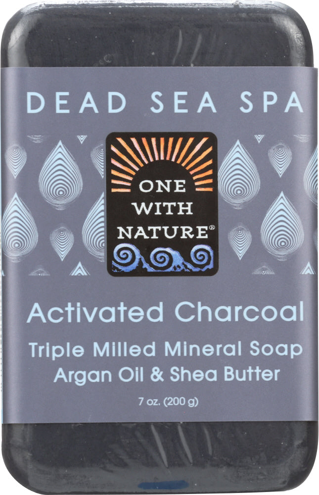 ONE WITH NATURE: Activated Charcoal Triple Milled Mineral Soap Argan Oil & Shea Butter, 7 oz