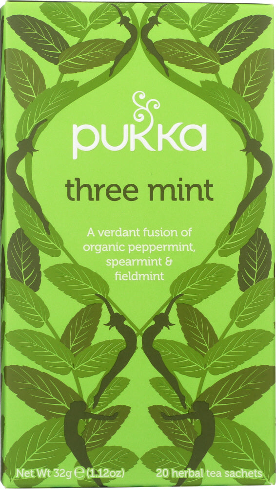 PUKKA HERBS: Three Mint Herbal Tea, 20 bg