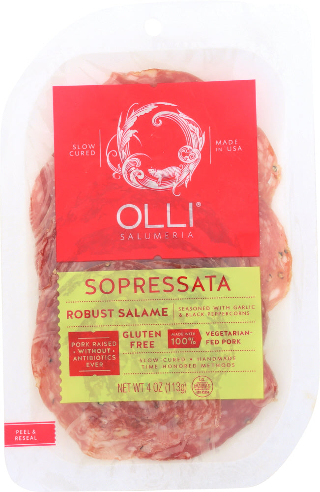 OLLI SALUMERIA: Sopressata Robust Salame Pre Sliced, 4 oz