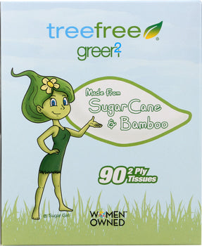 GREEN2: Tree Free Sugar Cane & Bamboo 2 Ply Tissues, 90 pc