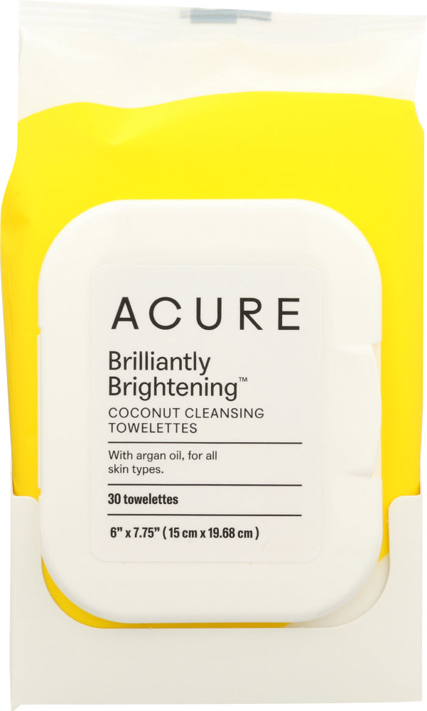 ACURE: Brilliantly Brightening Coconut Cleansing Towelettes, 30 Towelettes