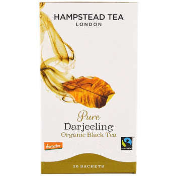 HAMPSTEAD TEA: Organic Fairtrade Darjeeling Black Tea Sachets, 20 bg