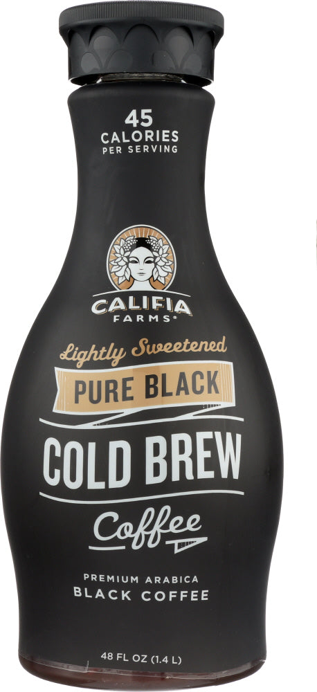 CALIFIA: Pure Black Cold Brew Coffee Lightly Sweetened, 48 oz