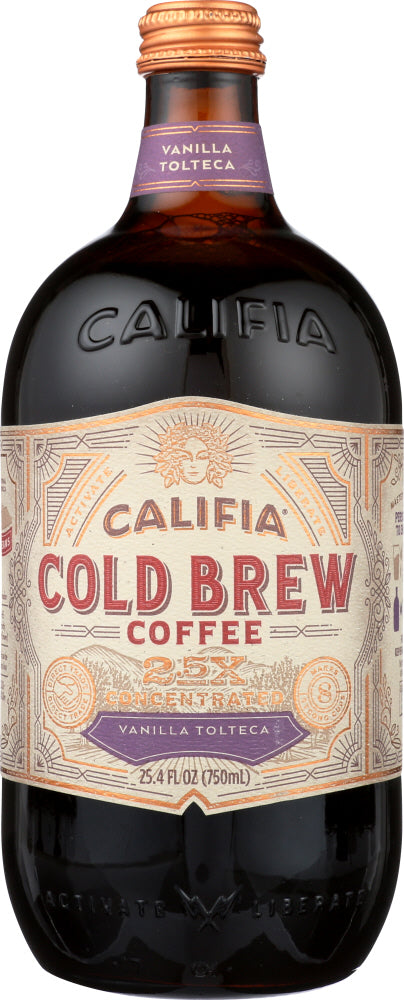 CALIFIA: Concentrated Cold Brew Coffee Vanilla Tolteca, 25.4 oz